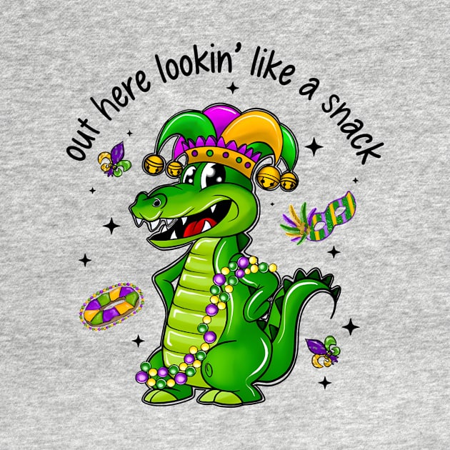 Out Here Lookin Like A Snack Boujee Crocodile, Crocodile Mardi Gras, Funny Mardi Gras by artbyhintze